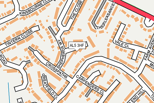 AL5 3HF map - OS OpenMap – Local (Ordnance Survey)