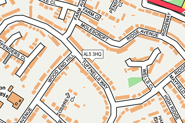 AL5 3HQ map - OS OpenMap – Local (Ordnance Survey)