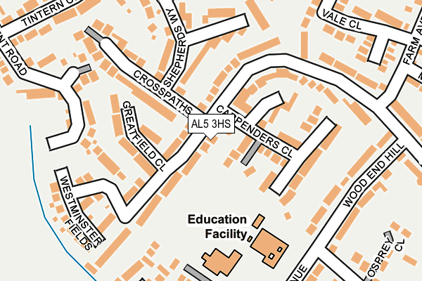 AL5 3HS map - OS OpenMap – Local (Ordnance Survey)