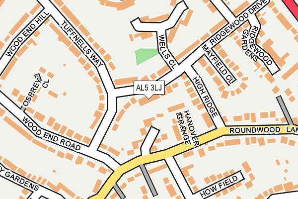 AL5 3LJ map - OS OpenMap – Local (Ordnance Survey)
