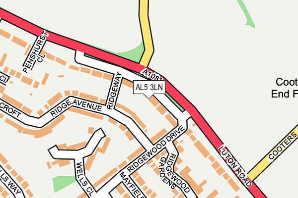 AL5 3LN map - OS OpenMap – Local (Ordnance Survey)