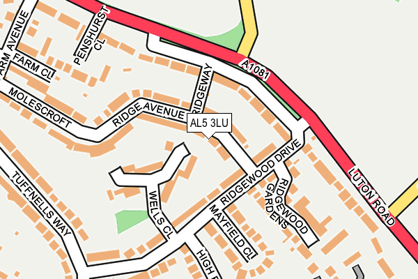 AL5 3LU map - OS OpenMap – Local (Ordnance Survey)