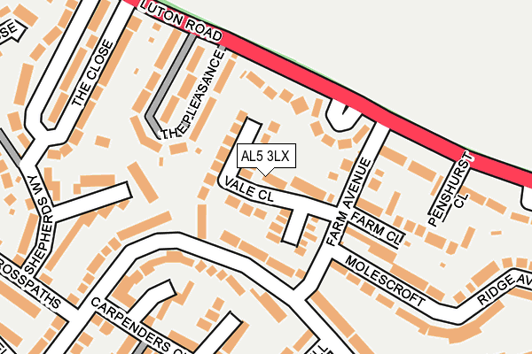 AL5 3LX map - OS OpenMap – Local (Ordnance Survey)