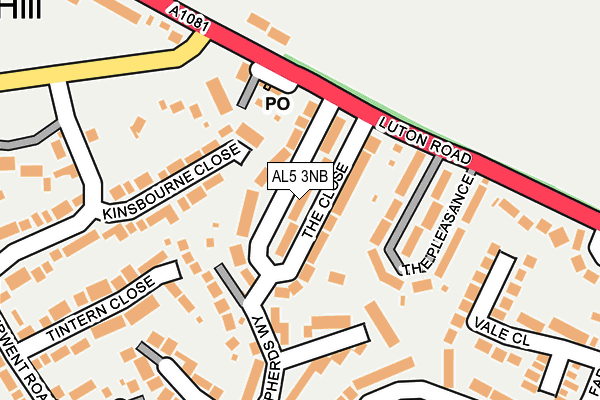 AL5 3NB map - OS OpenMap – Local (Ordnance Survey)