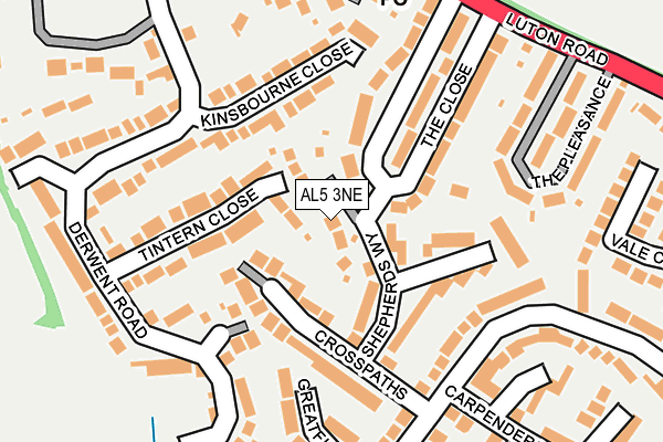 AL5 3NE map - OS OpenMap – Local (Ordnance Survey)