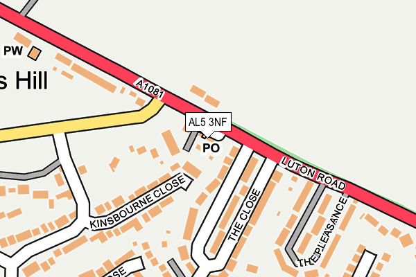 AL5 3NF map - OS OpenMap – Local (Ordnance Survey)