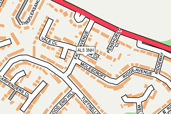 AL5 3NH map - OS OpenMap – Local (Ordnance Survey)