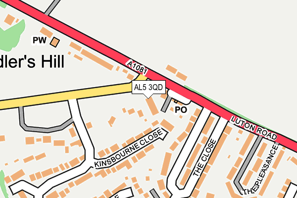 AL5 3QD map - OS OpenMap – Local (Ordnance Survey)