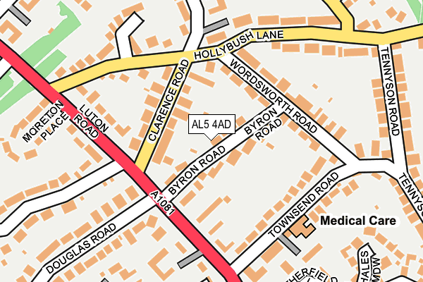 AL5 4AD map - OS OpenMap – Local (Ordnance Survey)
