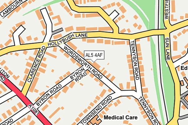 AL5 4AF map - OS OpenMap – Local (Ordnance Survey)