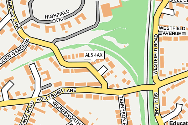 AL5 4AX map - OS OpenMap – Local (Ordnance Survey)