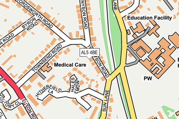 AL5 4BE map - OS OpenMap – Local (Ordnance Survey)
