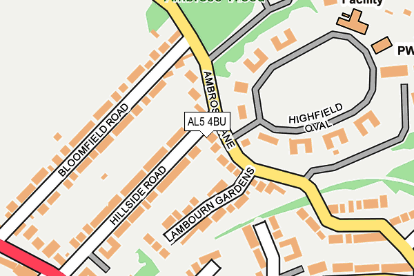 AL5 4BU map - OS OpenMap – Local (Ordnance Survey)