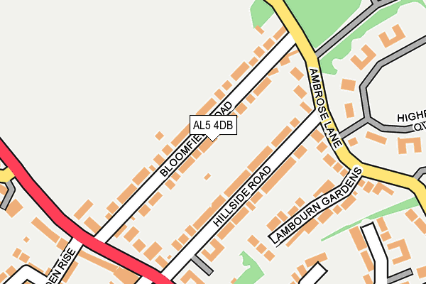 AL5 4DB map - OS OpenMap – Local (Ordnance Survey)