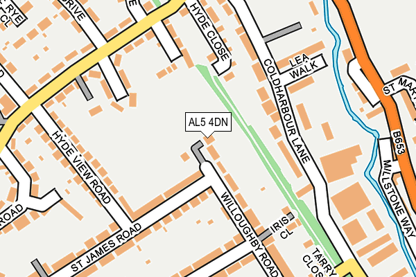 AL5 4DN map - OS OpenMap – Local (Ordnance Survey)