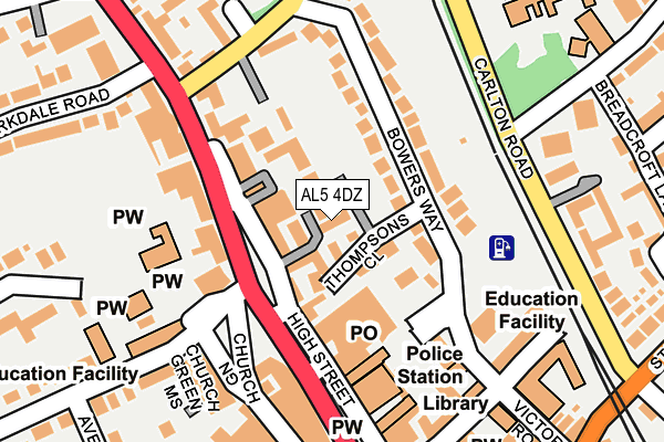 AL5 4DZ map - OS OpenMap – Local (Ordnance Survey)