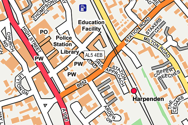 AL5 4EB map - OS OpenMap – Local (Ordnance Survey)