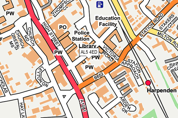 AL5 4ED map - OS OpenMap – Local (Ordnance Survey)