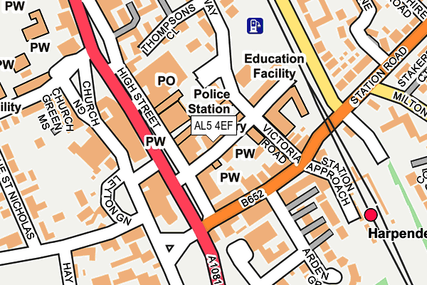 AL5 4EF map - OS OpenMap – Local (Ordnance Survey)