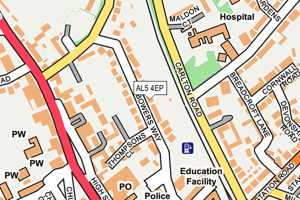 AL5 4EP map - OS OpenMap – Local (Ordnance Survey)