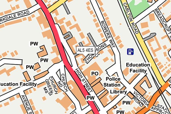 AL5 4ES map - OS OpenMap – Local (Ordnance Survey)