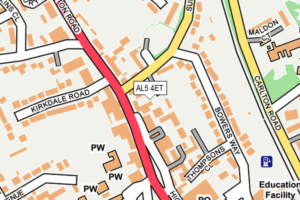 AL5 4ET map - OS OpenMap – Local (Ordnance Survey)