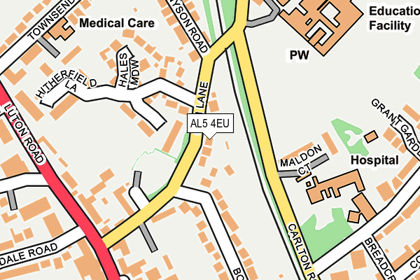 AL5 4EU map - OS OpenMap – Local (Ordnance Survey)