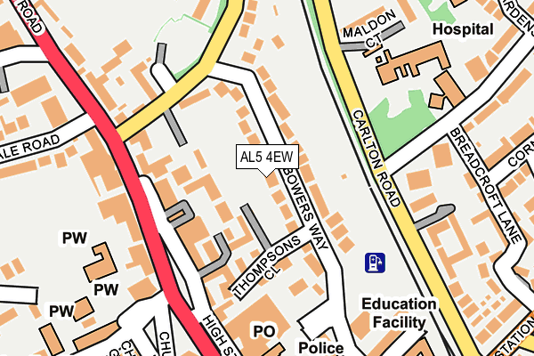 AL5 4EW map - OS OpenMap – Local (Ordnance Survey)