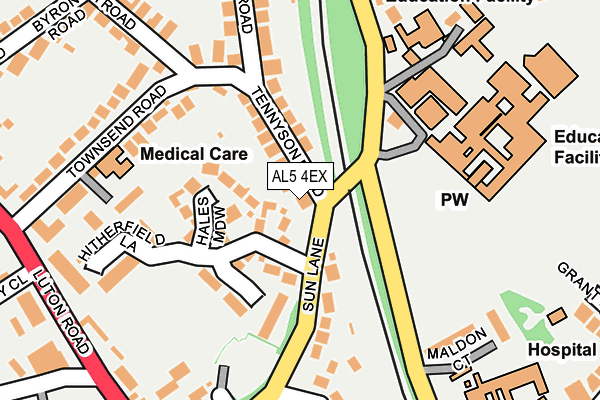 AL5 4EX map - OS OpenMap – Local (Ordnance Survey)