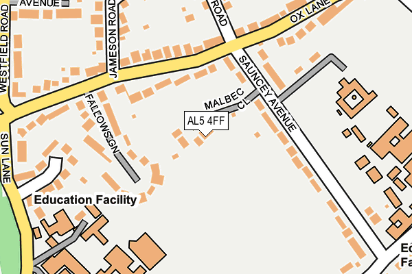 AL5 4FF map - OS OpenMap – Local (Ordnance Survey)