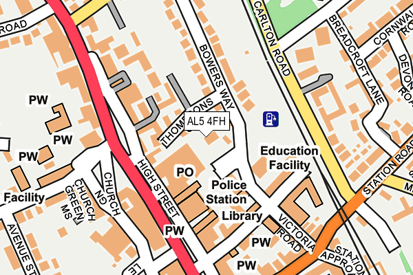 AL5 4FH map - OS OpenMap – Local (Ordnance Survey)