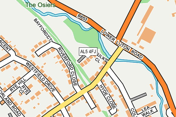 AL5 4FJ map - OS OpenMap – Local (Ordnance Survey)
