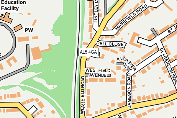 AL5 4GA map - OS OpenMap – Local (Ordnance Survey)