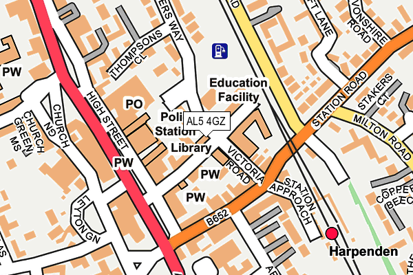 AL5 4GZ map - OS OpenMap – Local (Ordnance Survey)
