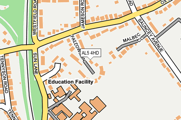 AL5 4HD map - OS OpenMap – Local (Ordnance Survey)