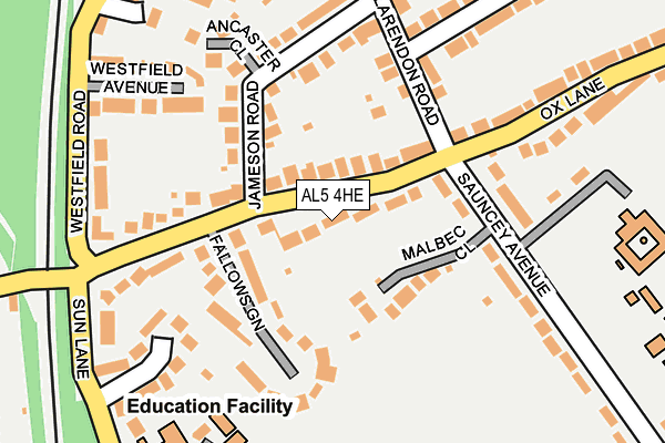 AL5 4HE map - OS OpenMap – Local (Ordnance Survey)