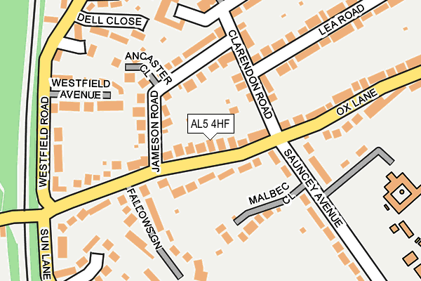 AL5 4HF map - OS OpenMap – Local (Ordnance Survey)