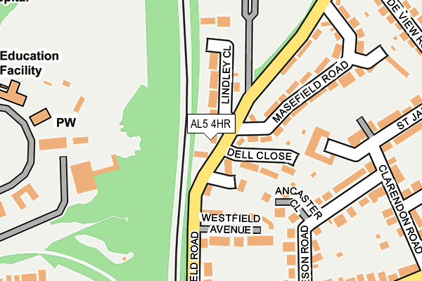 AL5 4HR map - OS OpenMap – Local (Ordnance Survey)