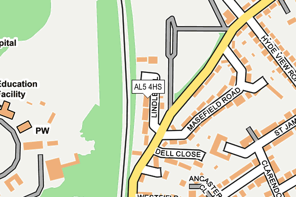 AL5 4HS map - OS OpenMap – Local (Ordnance Survey)