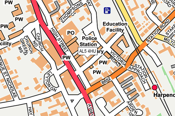 AL5 4HU map - OS OpenMap – Local (Ordnance Survey)