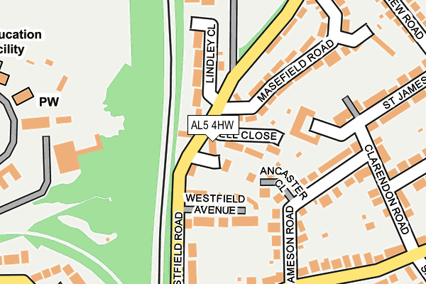 AL5 4HW map - OS OpenMap – Local (Ordnance Survey)