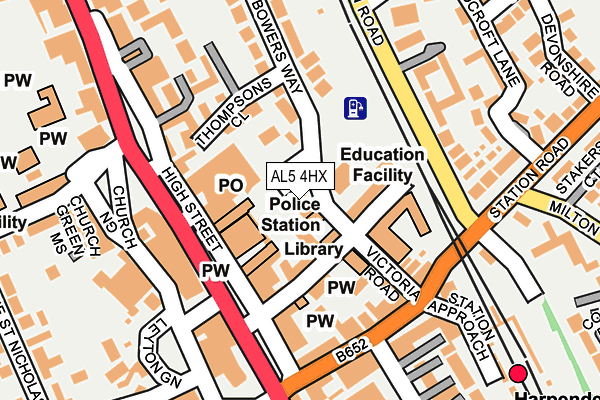 AL5 4HX map - OS OpenMap – Local (Ordnance Survey)