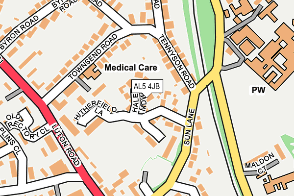 AL5 4JB map - OS OpenMap – Local (Ordnance Survey)