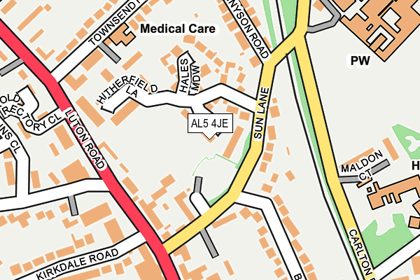 AL5 4JE map - OS OpenMap – Local (Ordnance Survey)