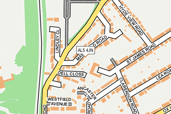 AL5 4JN map - OS OpenMap – Local (Ordnance Survey)