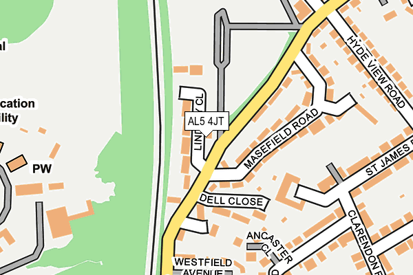 AL5 4JT map - OS OpenMap – Local (Ordnance Survey)