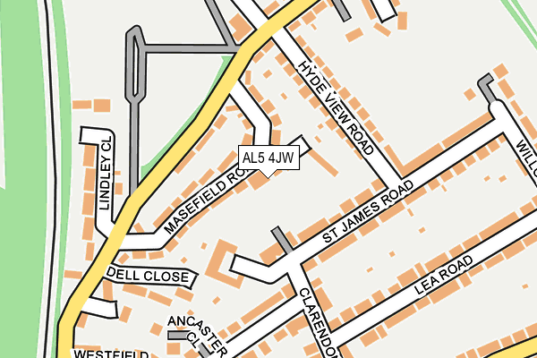 AL5 4JW map - OS OpenMap – Local (Ordnance Survey)