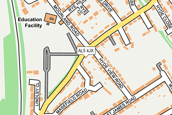 AL5 4JX map - OS OpenMap – Local (Ordnance Survey)