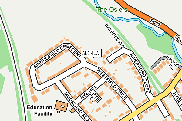 AL5 4LW map - OS OpenMap – Local (Ordnance Survey)