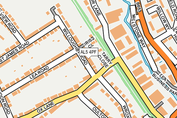 AL5 4PF map - OS OpenMap – Local (Ordnance Survey)